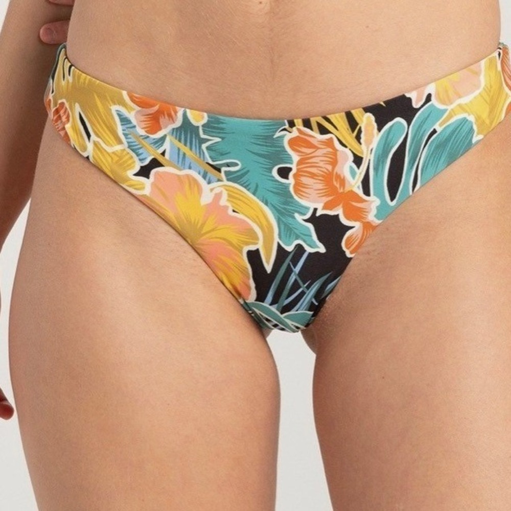 Volcom Take It Easy Cheekini Floral Bikini Bottom Multi O2122404 Small NWT